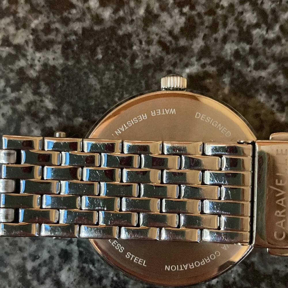Caravelle by Bulova Women's Crystal Pave Stainless Steel Watch(model 43L160) EUC